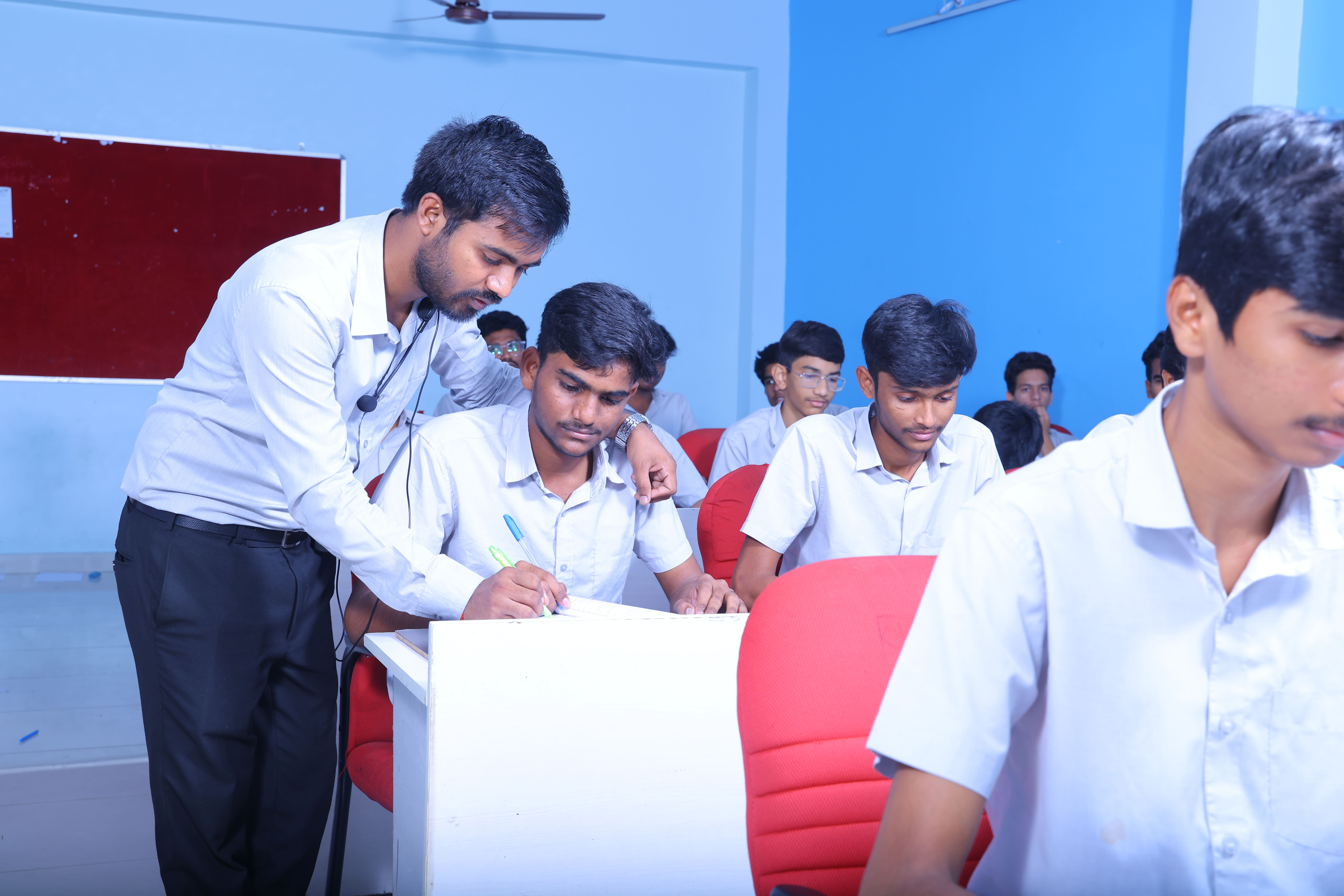 Students solving problems